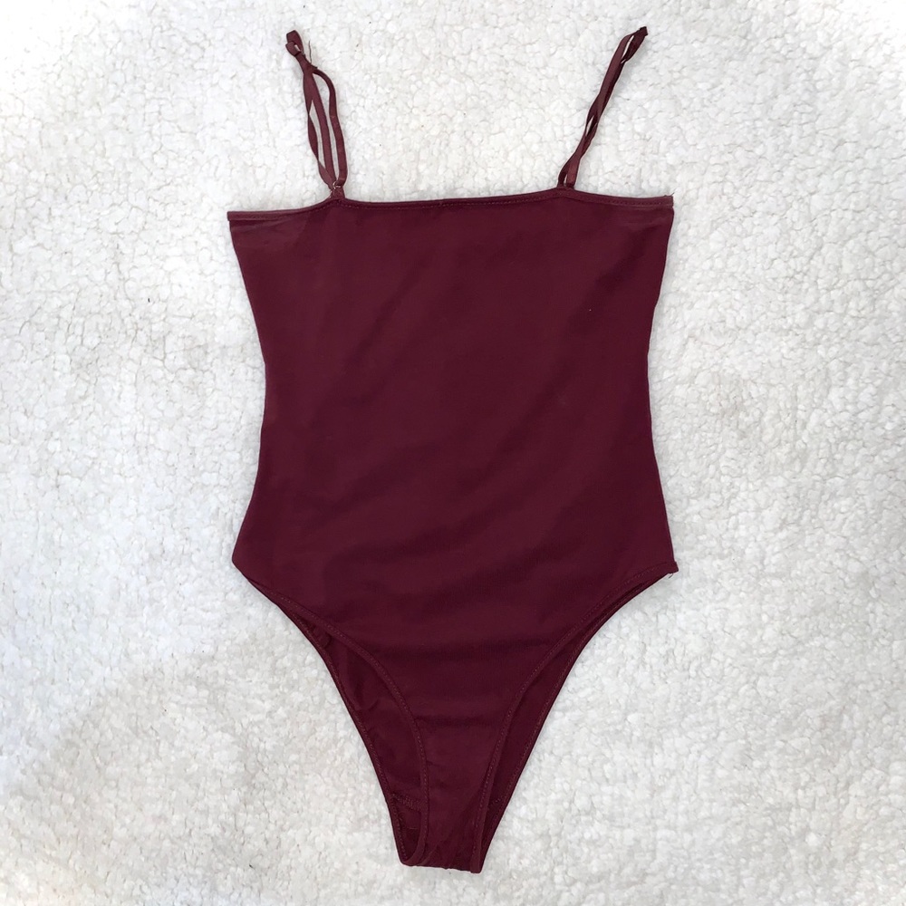 Burgundy Bodysuit Top